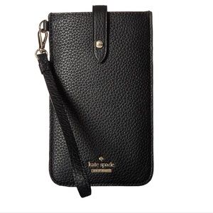 KATE SPADE pebbled phone wristlet